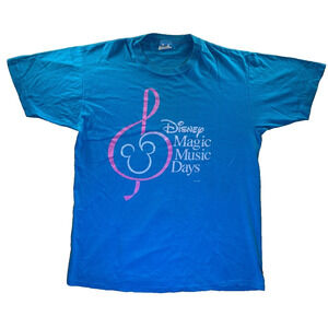 Vintage Disney Magic Music Days T-Shirt Blue Large/XL USA Made Graphic